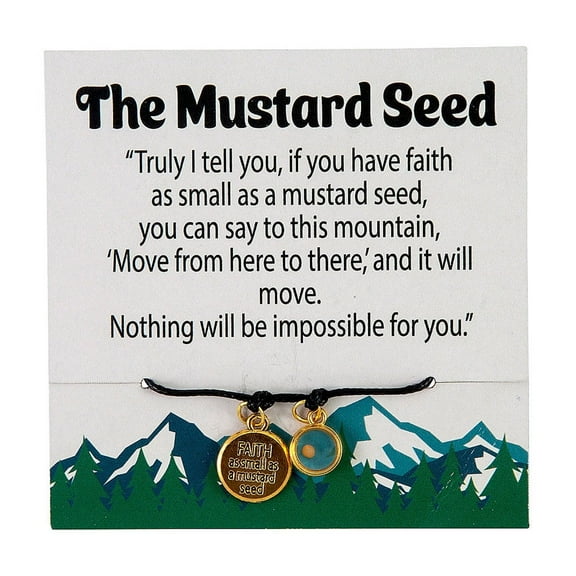 Fun Express 12" Mustard Seed Faith Charm Bracelets with Card for 12