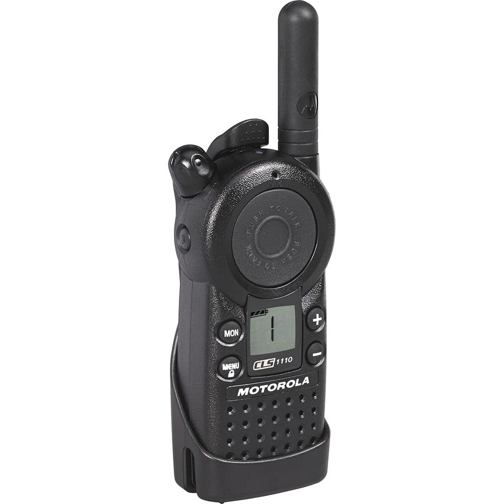 4 x Motorola CLS1110 UHF 1W 1-Channel 2-Way Radio (CLS1110) + 4 x Motorola HKLN4604 PTT Earpiece - 4 Pack with Mic Bundle