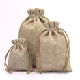 thumbnail image 1 of Bolsa de regalo de Navidad para guardar joyas, bolsita con cordón, bolsa de lino de imitación, 1 of 6