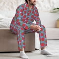 thumbnail image 7 of Honeii Hand Drawn Strawberry Pattern Mens Pajamas Set,2pcs Men's Lounge Long Sleeve Sleep Shirt and Pajama Bottoms Sleepwear Set,Mens Pjs Sets-XX-Large, 7 of 7