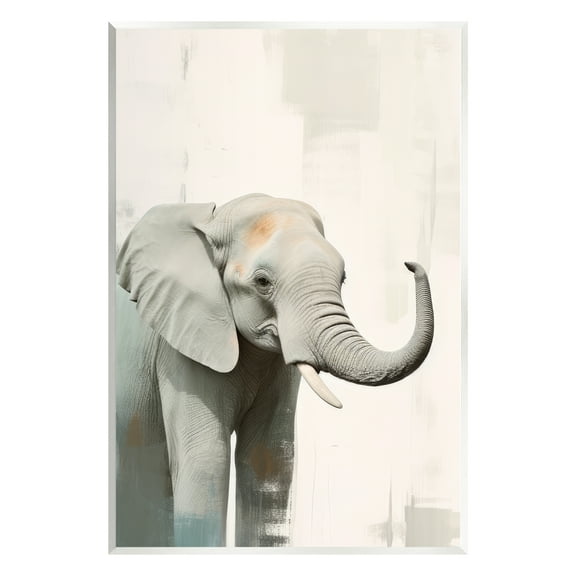 Stupell Industries Grey Modern Elephant Animals & Insects Painting Unframed Art Print Wall Art, 10 x 15