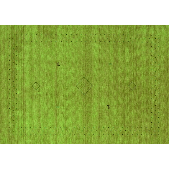 Ahgly Company Indoor Rectangle Abstract Green Contemporary Area Rugs, 3' x 5'