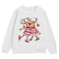 thumbnail image 5 of Fiaer Christmas Sweatshirts Women Reindeer Funny Graphic Pullover Plus Size Long Sleeve No Hooded Hoodies Crew Neck Loose Fit Trendy Tops White 160, 5 of 5