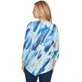 thumbnail image 2 of Alfred Dunner Womens Petite Diagonal Brushstroke Top With Necklace, 2 of 4
