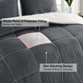 thumbnail image 6 of EMONIA King Ultra-Soft Micromink Sherpa 3-Piece Comforter Bed Set, Luxury Plush Quilted Down Alternative Comforter Reversible Duvet with 2 Pillowcases (Dark Grey, King), 6 of 10