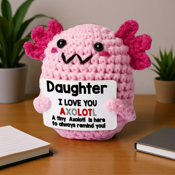 Teen Girl Gifts Trendy Stuff, Crochet Axolotl Daughter Gift for 5 6 7 8 9 10 11 12 Year Old Birthday, Christmas, Valentines, Tween Girls Trendy Stuff