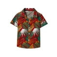 thumbnail image 3 of Sentuca Summer Boys Shirts Short Sleeve Button-down Shirts Hawaiian Beach Graphic Tees for Kids Clothes Size 8T, 3 of 4
