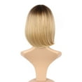 thumbnail image 4 of Peluca rubia Bob con flequillo pelucas cortas para mujeres pelucas rectas de fibra sintética Natural resistente al calor como cabello Real 14 pulgadas, 4 of 5