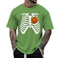 thumbnail image 1 of VBARHMQRT Inappropriate T Shirts White Bone Pumpkin Heart| Print Novelty Coat Men and Women T Shirt Adult Green, 1 of 3