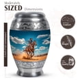 thumbnail image 2 of JAGASY Cowboy Memorial Tiny Urn for Girl, Blue Small Urns for Human Ashes Keepsake, Blue Sky & White Clouds Decorative Urns for Child, Horse Funeral Urn for Boy, (3 Inch), 2 of 7