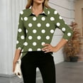 thumbnail image 2 of DAFPZW Polka Dot Shirt for Women Casual 3/4 Sleeve Dressy Blouse Work Business Tops Spring Summer Fashion Outfits, 2 of 5