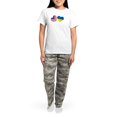 thumbnail image 4 of CafePress - Loving USA Ukraine Flag Heart Ukrainian Am Pajamas - Women's Short Sleeve Print T-Shirt and Pants Light Cotton Pajama Set, 4 of 7