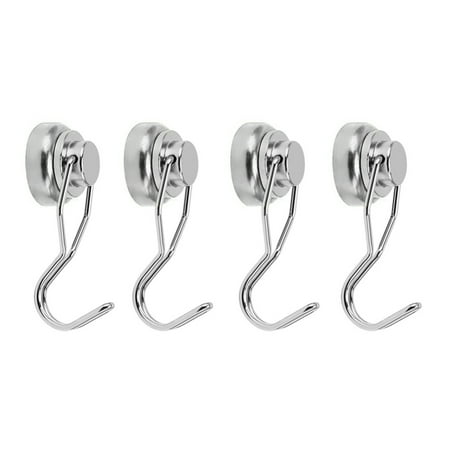 

Swivel Magnetic Hooks Heavy Duty Magnet Hooks 4pcs with Scratch Proof Stickers For Home Refrigerator Kitchen Heavy Duty Neodymium Magnet Hooks 4 pcs With Scratch HNG25 Vertical Pull-off Force 17Kg