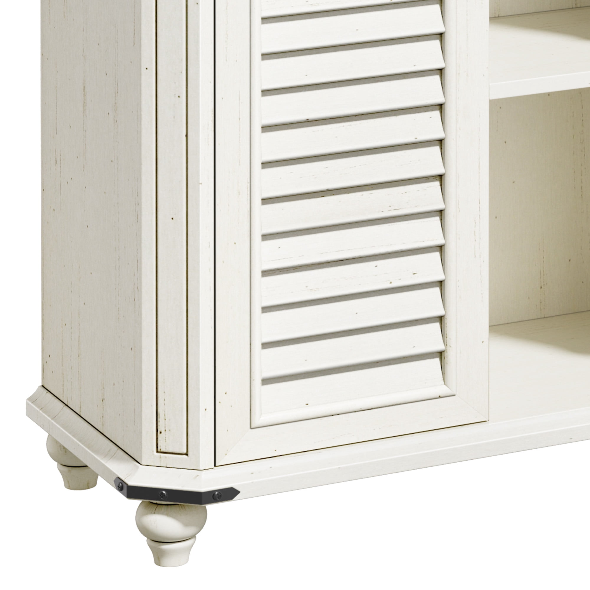 Craftian Pantry Storage Cabinet with Doors & Adjustable Shelves, 67"H Tool Cabinet with Hooks, White