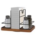 thumbnail image 2 of Wekvgz Rotating Napkin Holder Paper Towel Dispenser with Salt and Pepper Caddy Table Napkin Storage Organizer for Kitchen Decoration, 2 of 15