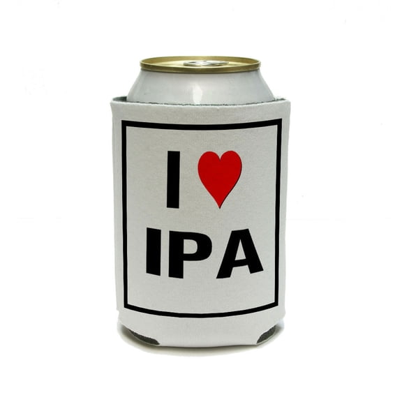 I Love Heart IPA Can Cooler Drink Insulator Beverage Insulated Holder