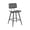 Dark Gray, variant on Carolayne 24.8" Counter Height Bar Stools Set of 4, Upholstered Barstools with Curved Back & Metal Legs, Black