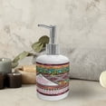 thumbnail image 3 of Ambesonne Ethnic Soap Dispenser & Toothbrush Holder Set, Folkloric Ornaments Boho, 2 Pcs, Pink and Brown, 3 of 6