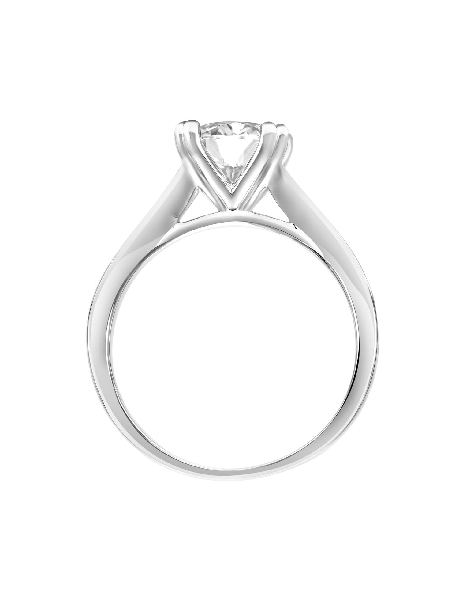 2 Carat DEW Round Moissanite Sterling Silver Solitaire Engagement Ring
