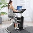 thumbnail image 2 of Giantex Stand Up Laptop Podium, Height Adjustable Mobile Stand, olling Lecture Desk, Computer Desk w/Swivel Lockable Wheels, Sit-to-Stand Lectern(2), 2 of 10