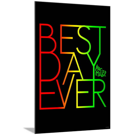 Mac Miller - Best Day Ever Wood Mounted Poster Wall (Mac Miller Best Day Ever Tracklist)