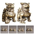 thumbnail image 3 of ColoMX 2 piezas Figuras de león de latón vintage figuras de león de latón estatuas de león realista dorado, 3 of 8