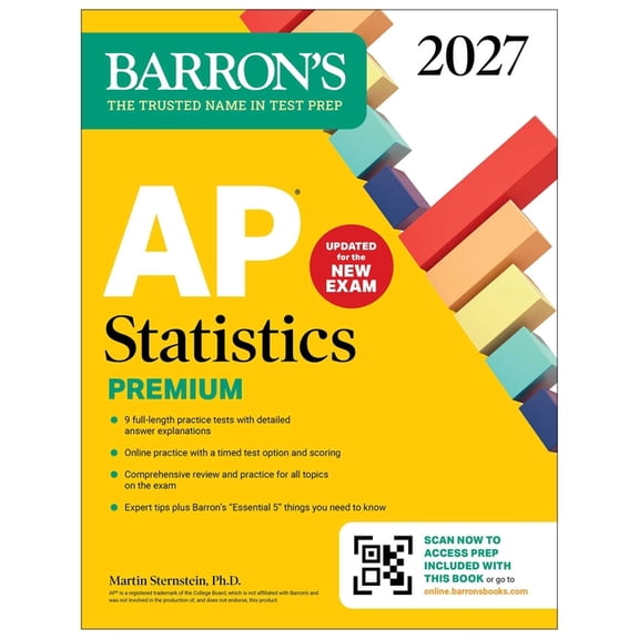 Barron's AP Prep AP Statistics Premium, 2027: 9 Practice Tests   Comprehensive Review   Online Practice, (Paperback)