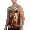 thumbnail image 2 of Salouo Realistic Flower Cow for Men's Tank Tops,Sleeveless Muscle Shirts for Men Quick Dry Workout Tank Top Gym Muscle Tee Fitness Bodybuilding Sleeveless T Shirt-Large, 2 of 7