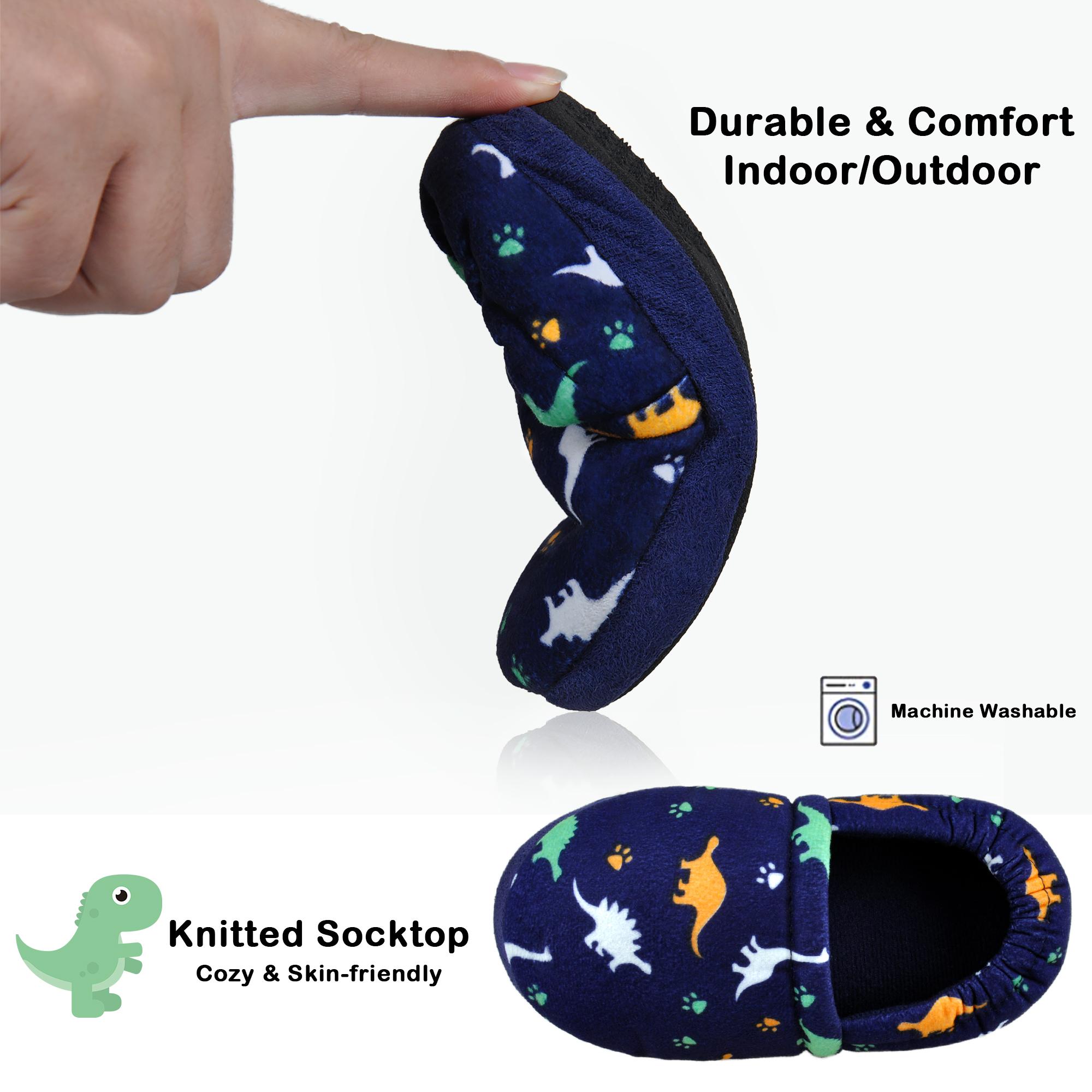 HOMEHOT Boys Dinosaur Memory Foam Slippers photo 6