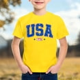 thumbnail image 2 of KHONTS Kid's 4th of July Shirt Boys Girls Americans Flag T-Shirt Toddler Patriotic Tops Tee Independence Day Clothes,Size 2-12 Years Yellow 110, 2 of 4