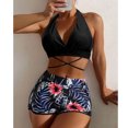 thumbnail image 2 of Conjuntos de bikinis con estampado de contraste de cuello halter y cintura alta dividida para mujer OAVQHLG3B Store lin121212, 2 of 3