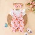 thumbnail image 3 of Kaprioy Baby Girl Summer Clothes Short Sleeve Cute Cartoon Horse Print Bubble Romper Bow Shorts Jumpsuit Outfit 0 3 6 9 12 18 Months Girls Summer Clothes, 3 of 8