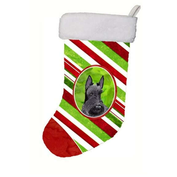 11 x 18 in. Scottish Terrier Candy Cane Holiday Christmas Christmas Stocking