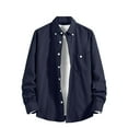 thumbnail image 6 of Men's Long Sleeve Shirts Casual Regular-Fit Button Down Tops With Pocket Solid Color Blouse, 6 of 6