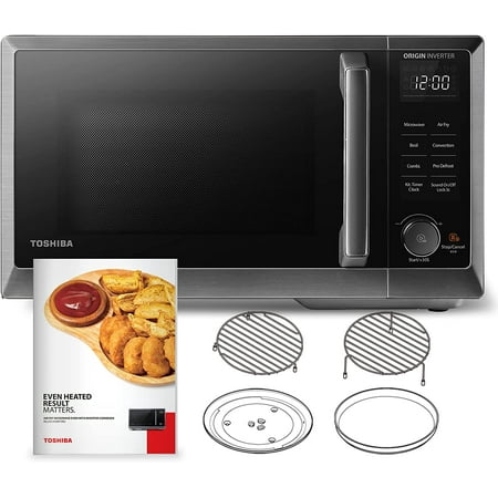 TOSHIBA 6-in-1 Inverter Microwave Oven Air Fryer Combo, MASTER Series, Countertop Microwave, Air Fryer, Broil, Convection, Speedy Combi, Even Defrost, 11.3’’ Turntable, Eco-Mode, 27 Auto Menu