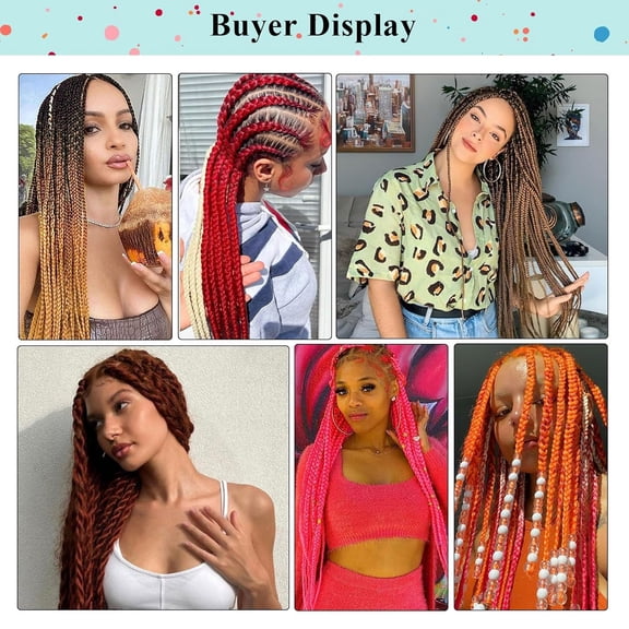 JINYUN-Pre Stretched Braiding Hair 26 inch Red Braiding Hair for Black Women 3Packs Crochet Boho Braiding Hair Non Toxic (26 Inch(3packs), Red)