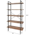 thumbnail image 5 of Dulce Domi 5 Shelf Metal Bookcase Sturdy 5 Tier Wood Shelf Max 33 lb, Black, 5 of 7
