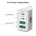thumbnail image 2 of [Cargador] Cargador de pared USB C Aiminu, adaptador PD rápido de 4 puertos de 40 W, 2 of 7