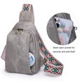 thumbnail image 4 of Bolso cruzado informal de PU para mujer, bolso de pecho multiusos, riñonera (gris), 4 of 9