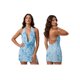 thumbnail image 2 of Vestido corto de mujer con escote halter y pedrería, ideal para el verano. Vestido floral sin mangas y con espalda descubierta., 2 of 9