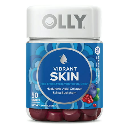 OLLY Vibrant Skin Vitamin Gummies, Plump Berry, 50