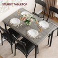 thumbnail image 5 of Jojoka Dining Set for 4, Table and 4 PU Leather Upholstered Chairs, 5 Piece Industrial Breakfast Dinette Sturdy Home Furniture for Small Space, Kitchen, Apartment, Dining Room, Rustic Grey, 5 of 9