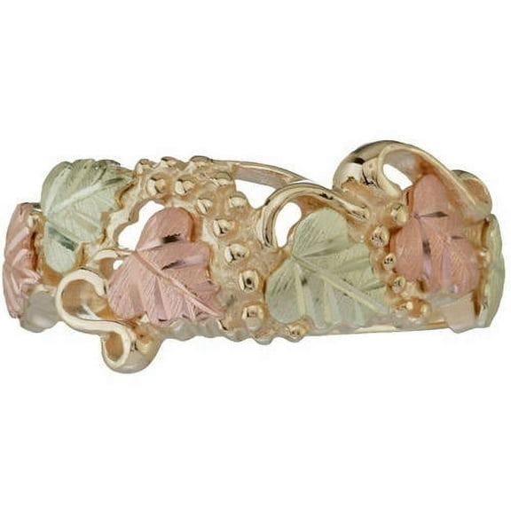 Women's 10kt Yellow Gold with 12kt Gold Leaf Accents Band