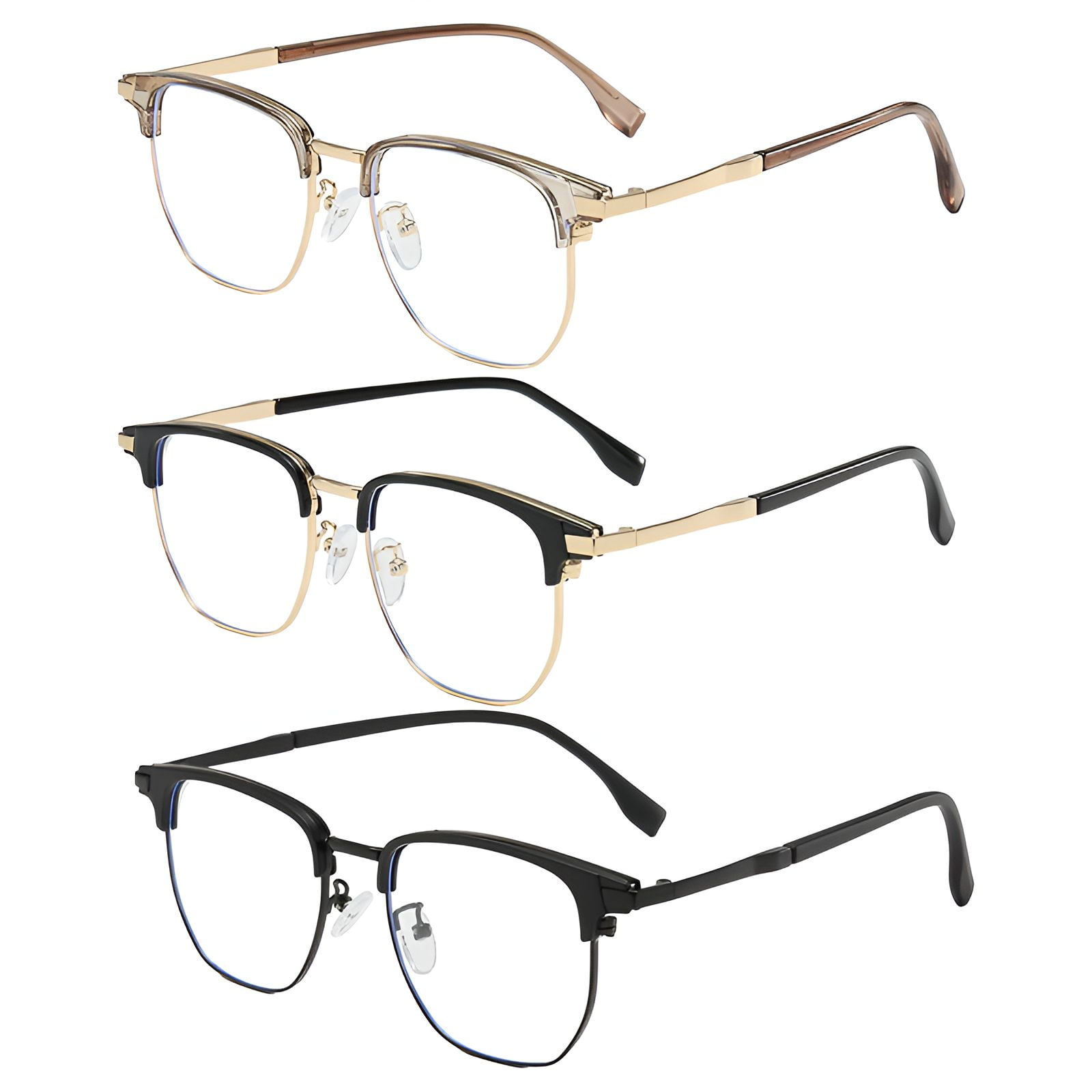 GJX 3Pcs Bluelight Glasses Womens,Modern Fashion Feel Bluelight Glasses Womens,Anti-Fatigue Design Blue Light Blocking Glasses,Color Mixing2,