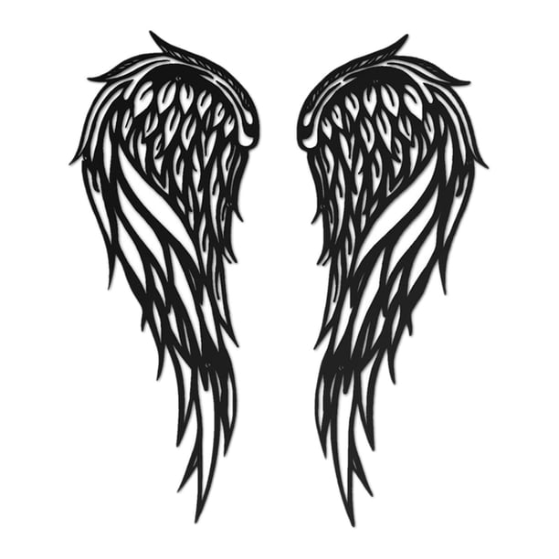 2 piezas de alas de ángel para pared, adorno de hierro, decoración para pasillo, regalo de cumpleaños, manualidades 30cmx12cm