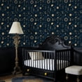 thumbnail image 4 of Peel and Stick Wallpaper Mystical Cosmic Gold Stars Crystals Moon Sun Planet Wall Mural 17.7in x 9.8ft Self Adhesive Removable Wall Paper Renter Friendly Wallpaper for Nursery Bedroom Cabinets, 4 of 8