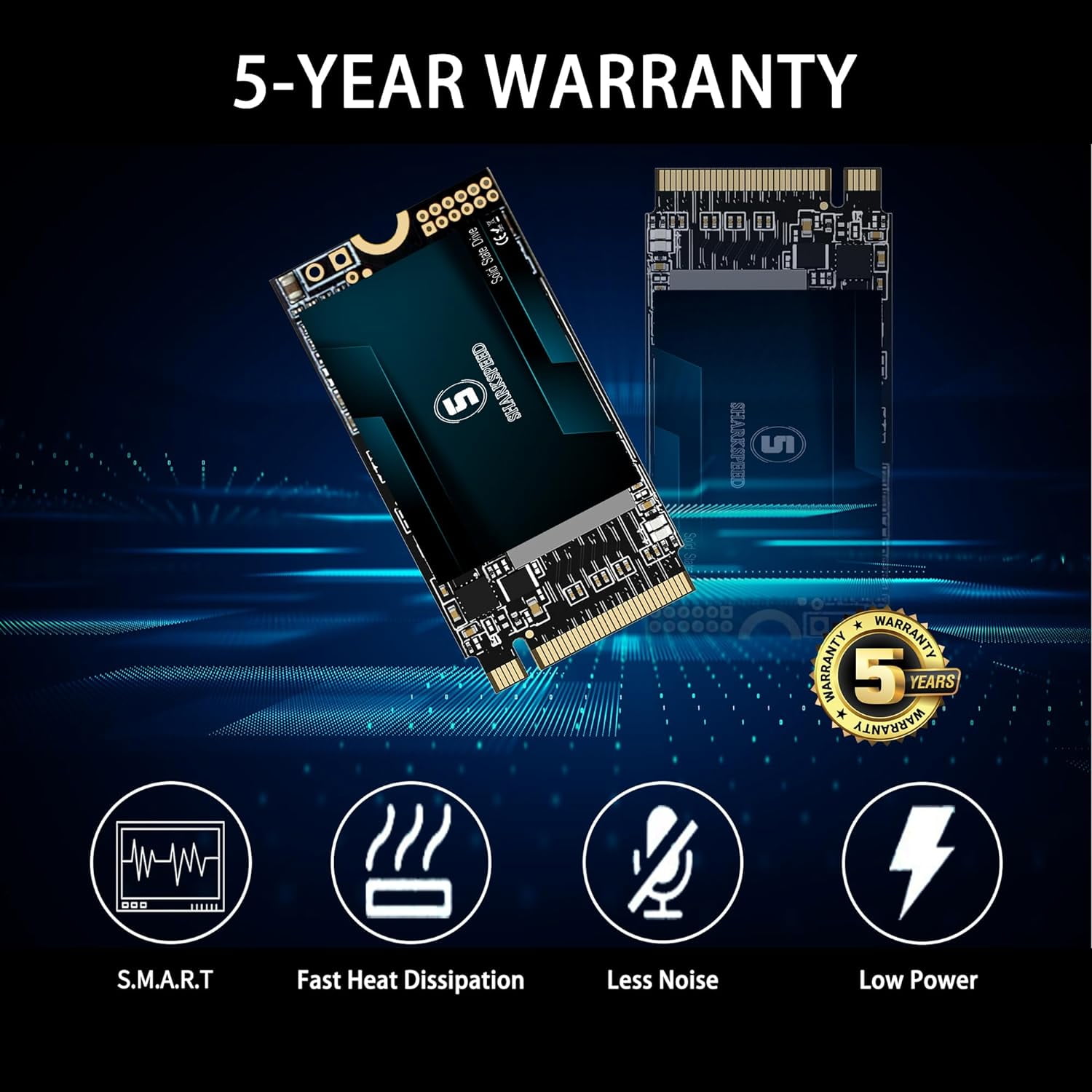 SSHARKSPEED SSD 512GB M.2 2242 NVMe PCIe Gen3.0x4 3D NAND