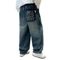 thumbnail image 3 of JIAYUE Baggy Jeans Boys Wide Leg Elastic Waist Multiple Pockets Cargo Trousers Jeans Denim Pants Children Birthday Big Kids Slacks, 3 of 9