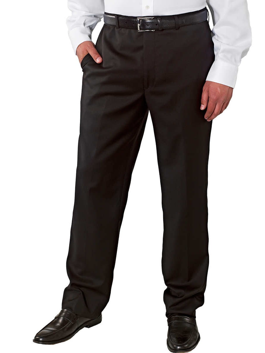 Kirkland Signature Mens Wool Flat Front Dress PantOpen Bottom Hem