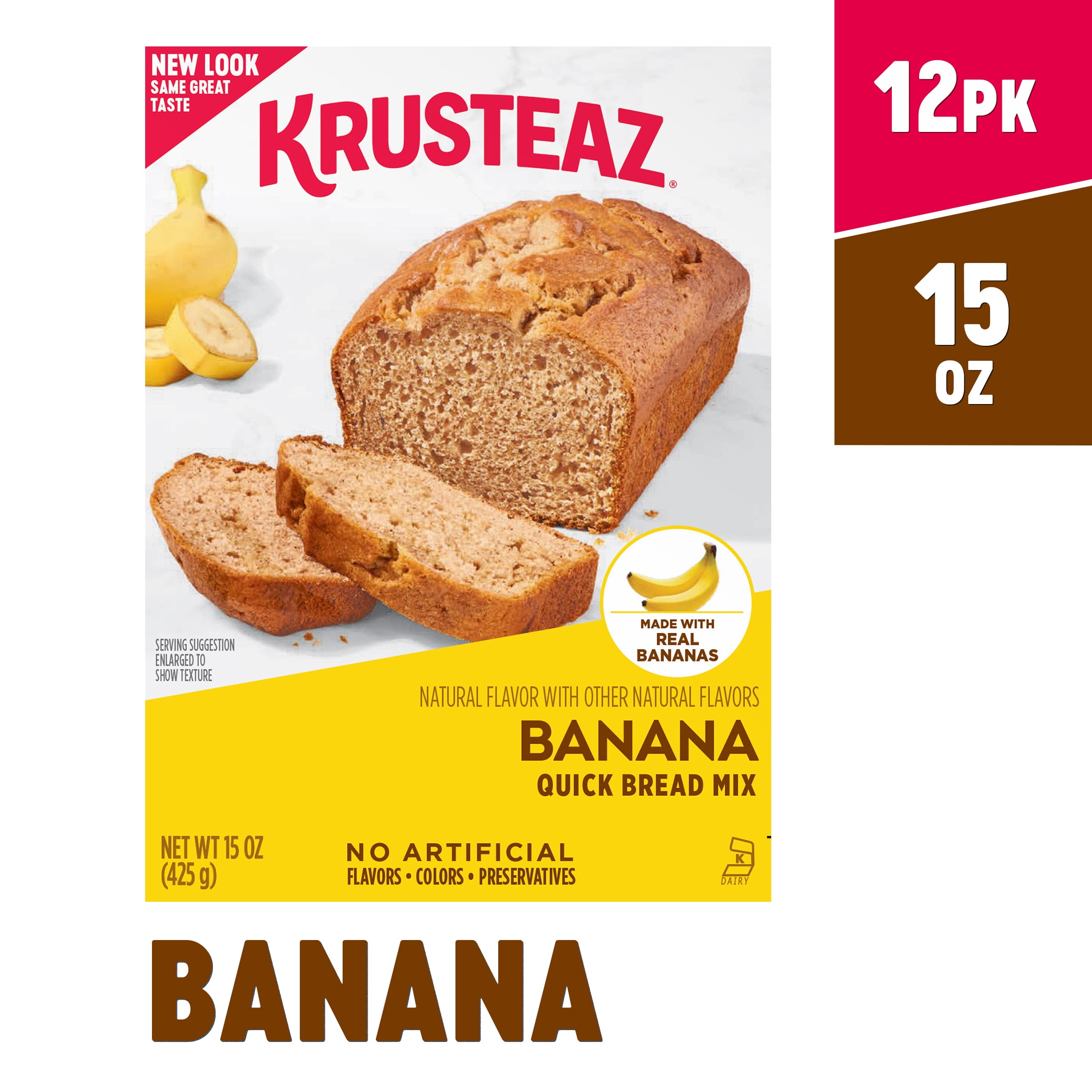 Krusteaz Banana Quick Bread Mix for Easy Loaf Baking, 15 oz (2